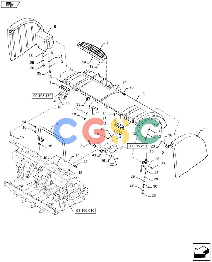 凯斯零件查询(LB434S XL) - BALER (11/16-) (90.105.180) - KNOTTER SHIELDING REAR Case Agriculture