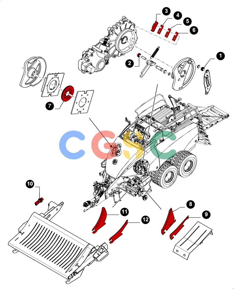 凯斯零件查询(LB434S XL) - BALER (11/16-) (05.100.04[03]) - MAINTENANCE PARTS, KNIVES, KNIFE DRAWER, SHUTTLE FEEDER AND TRANSMISSION Case Agriculture