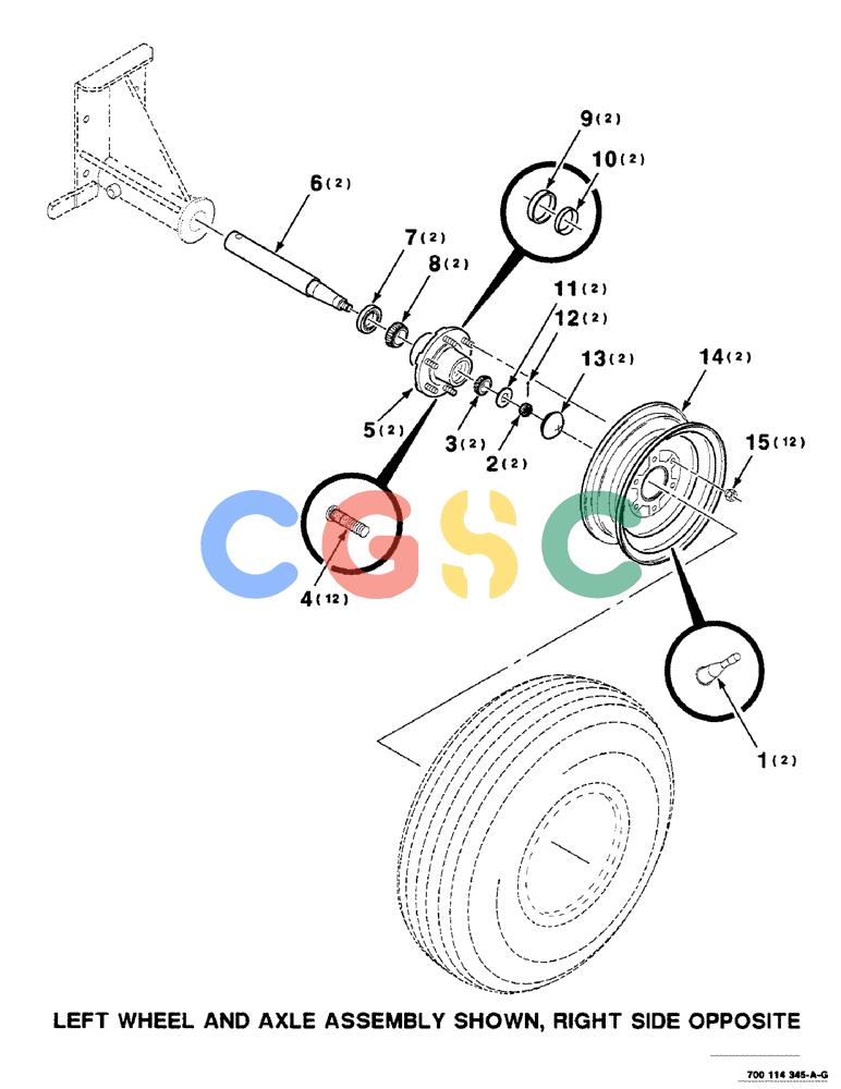 凯斯零件查询(8465) - CASE IH AUTO ROUND BALER (1/91-12/97) (7-06) - WHEEL, HUB AND AXLE ASSEMBLY Case Agriculture