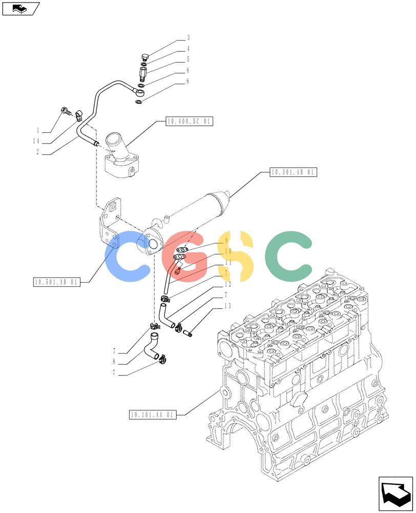 神钢零件查询(ED160 BLADE) - HYDRAULIC EXCAVATOR - ASN LH02-01501 (9/12-12/13) (10.501.AC[01]) - EGR COOLER LINES Kobelco