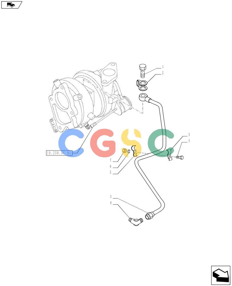 神钢零件查询(ED160 BLADE) - HYDRAULIC EXCAVATOR - ASN LH02-01501 (9/12-12/13) (10.250.AD[01]) - TURBOCHARGER OIL SUPPLY LINE Kobelco