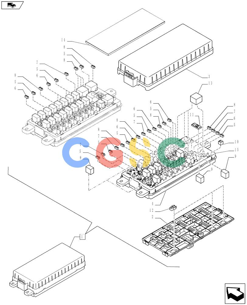 神钢零件查询(ED160 BLADE) - HYDRAULIC EXCAVATOR - ASN LH02-01501 (9/12-12/13) (55.512.BP) - FUSE, RELAY, BOX, ASSY Kobelco