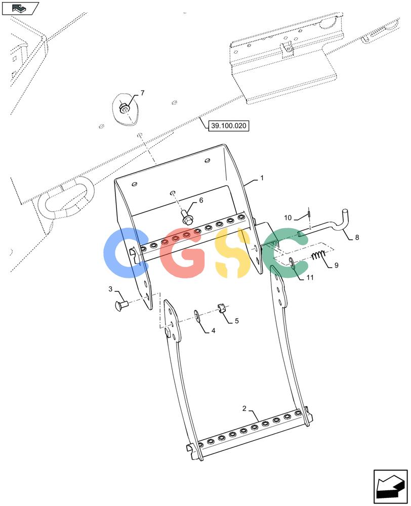 凯斯零件查询(LB434S XL) - BALER (11/16-) (39.110.070) - HITCH STEP Case Agriculture
