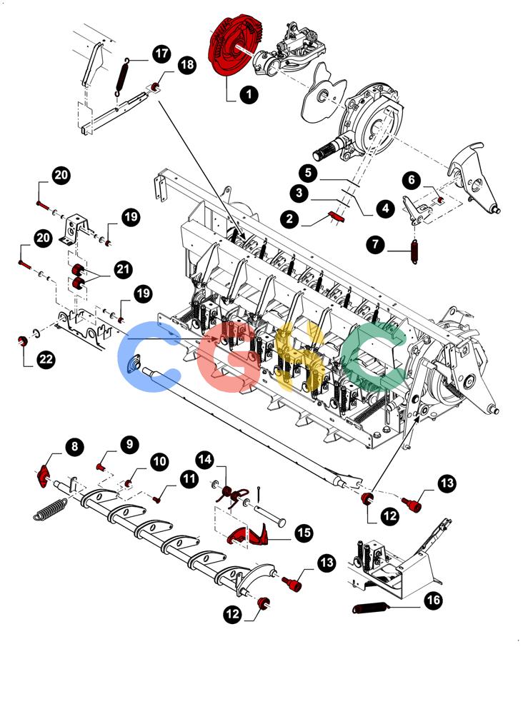 凯斯零件查询(LB434S XL) - BALER (11/16-) (05.100.04[06]) - MAINTENANCE PARTS, KNOTTERS - GEARBOX, TWINE TENSIONER, TRIP MECHANISM & TUCKER ARM Case Agriculture