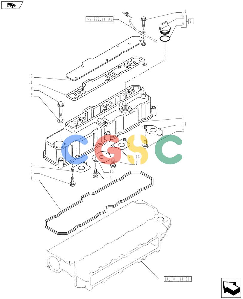 神钢零件查询(ED160 BLADE) - HYDRAULIC EXCAVATOR - ASN LH02-01501 (9/12-12/13) (10.101.AB[01]) - CYLINDER HEAD COVER Kobelco
