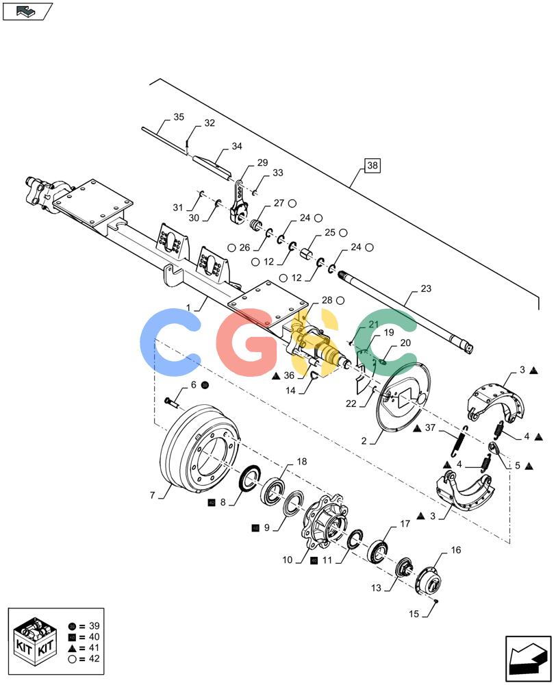 凯斯零件查询(LB434S) - BALER (9/12-) (27.550.020) - SINGLE AXLE, PNEUMATIC BRAKE Case Agriculture