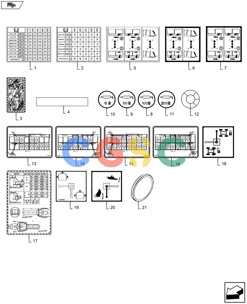 凯斯零件查询(LB324S) - BALER (9/12-) (90.108.040) - DECALS Case Agriculture