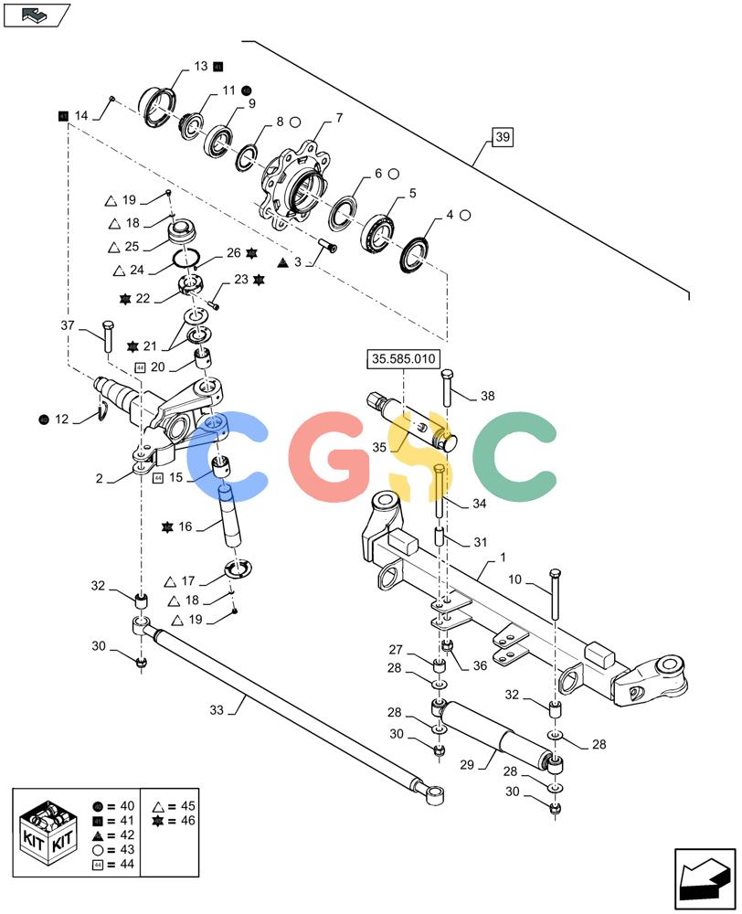 凯斯零件查询(LB434S) - BALER (9/12-) (27.500.030) - TANDEM AXLE, STEERED REAR AXLE WITHOUT BRAKE Case Agriculture