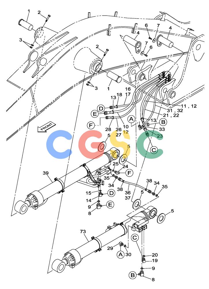纽荷兰零件查询(E805) - CRAWLER EXCAVATOR TIER 3 (7/06-) (08-013-00[01]) - HYDRAULIC CIRCUIT - BOOM CYLINDER (WITH VALVE, PRESSURE RELIEF) New Holland Constructuion