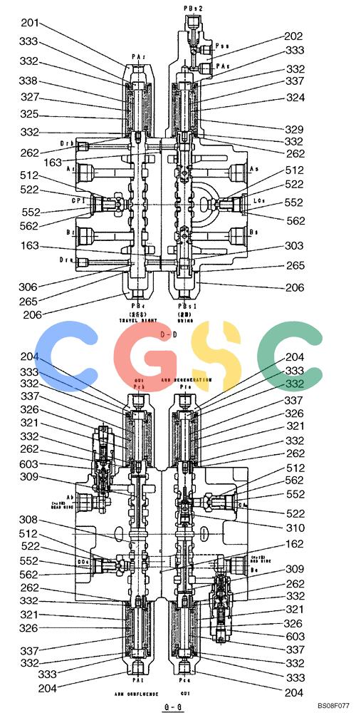 纽荷兰零件查询(EH160) - CRAWLER EXCAVATOR (9/03-) (08-79[03]) - VALVE, MAIN CONTROL New Holland Constructuion