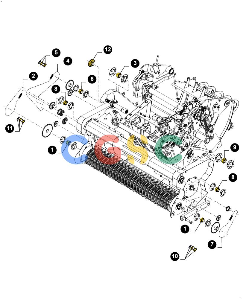 凯斯零件查询(LB434S XL) - BALER (11/16-) (05.100.04[07]) - MAINTENANCE PARTS, PICK-UP MAIN DRIVE Case Agriculture