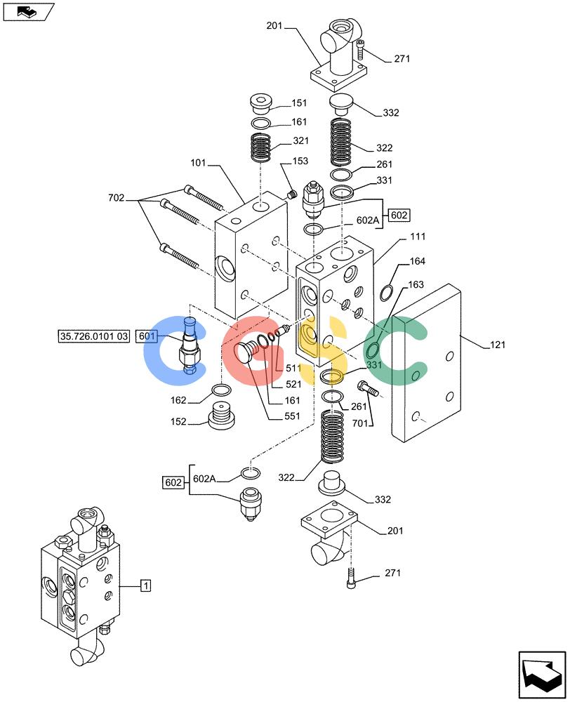 神钢零件查询(SK170 ACERA M-9) - CRAWLER EXCAVATOR - TIER 3 NON-REGULATED (1/12-12/13) (88.100.03[02]) - CONTROL VALVE ASSY (ROTATION) Kobelco