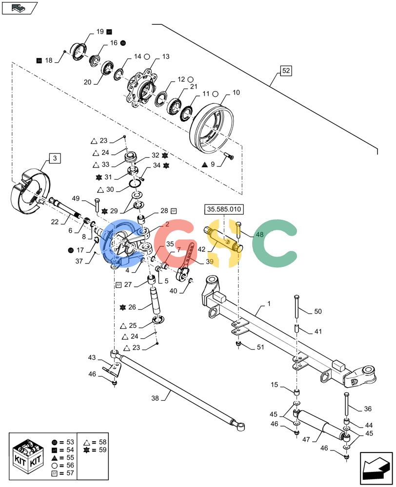 凯斯零件查询(LB434S) - BALER (9/12-) (27.500.050) - TANDEM AXLE, STEERED REAR AXLE PNEUMATIC BRAKE Case Agriculture