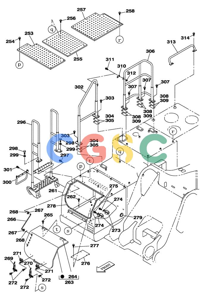 纽荷兰零件查询(E805) - CRAWLER EXCAVATOR TIER 3 (7/06-) (09-016-00[01]) - COWLING FRONT RIGHT HAND-SIDE CABINET - GRAB RAIL New Holland Constructuion