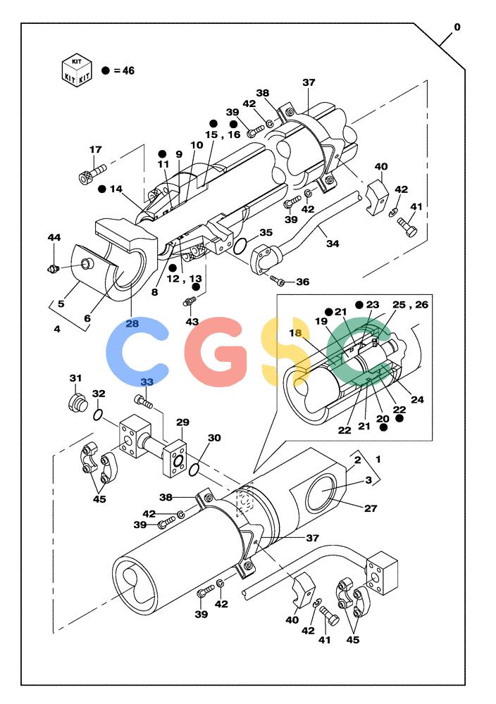 纽荷兰零件查询(E805) - CRAWLER EXCAVATOR TIER 3 (7/06-) (08-308-00[01]) - BUCKET CYLINDER - BOOM (8.40 M) - DIPPER (3.60 - 4.40 - 5.60 M) New Holland Constructuion