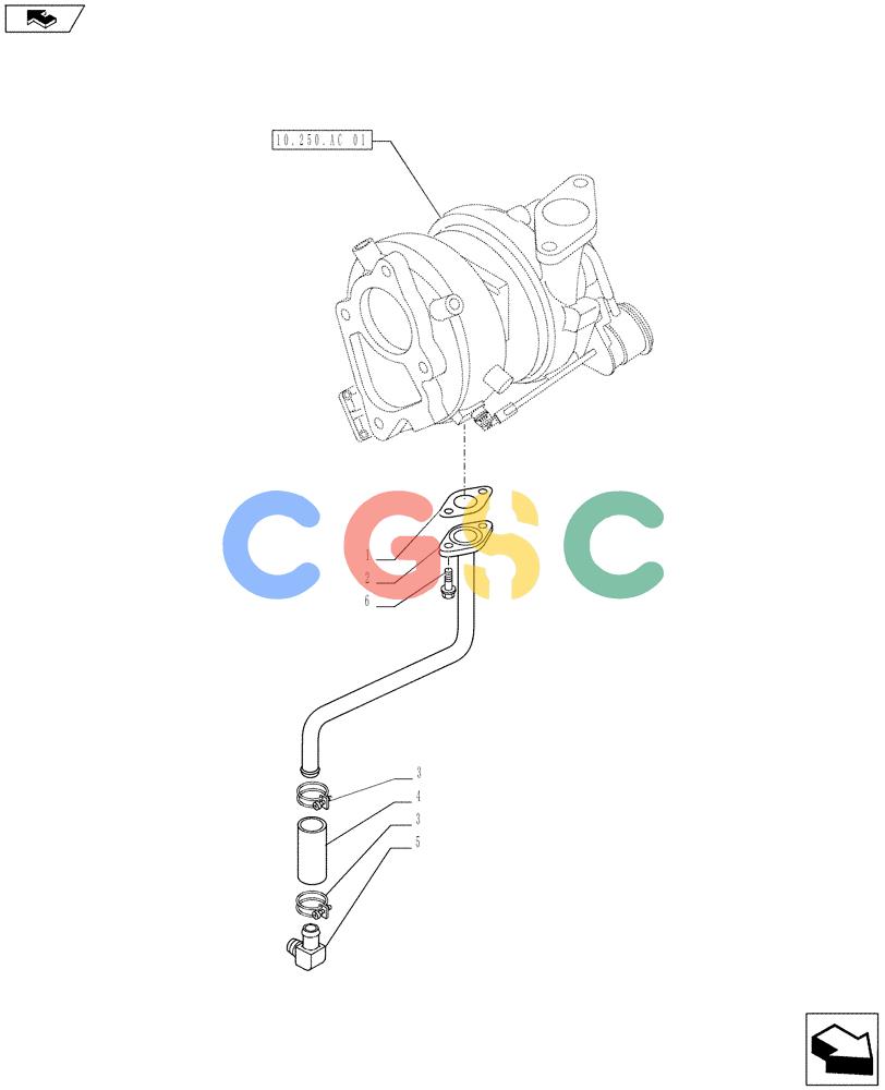 神钢零件查询(ED160 BLADE) - HYDRAULIC EXCAVATOR - ASN LH02-01501 (9/12-12/13) (10.250.AE[01]) - TURBOCHARGER OIL RETURN LINE Kobelco