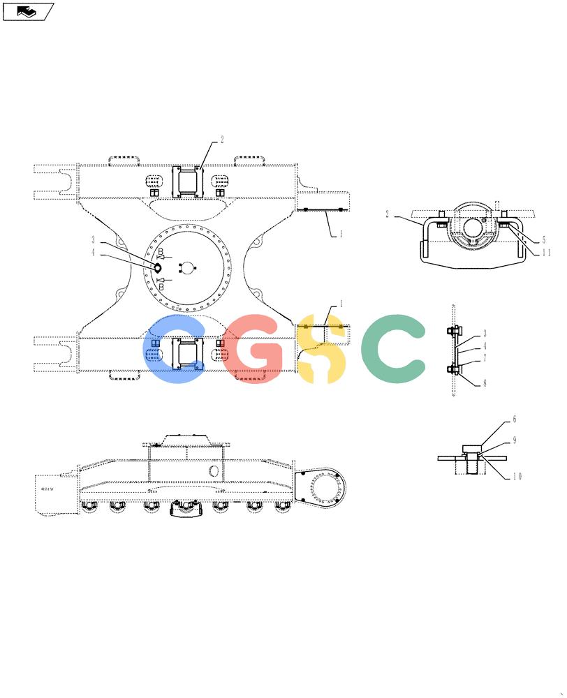 神钢零件查询(SK170 ACERA M-9) - CRAWLER EXCAVATOR - TIER 3 NON-REGULATED (1/12-12/13) (39.100.AB[01]) - FRAME, GROUP, LOWER Kobelco