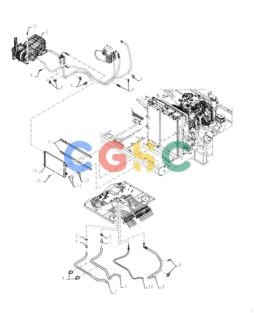 神钢零件查询(SK170 ACERA M-9) - CRAWLER EXCAVATOR - TIER 3 NON-REGULATED (1/12-12/13) (50.200.AB[01]) - AIR CONDITIONER Kobelco