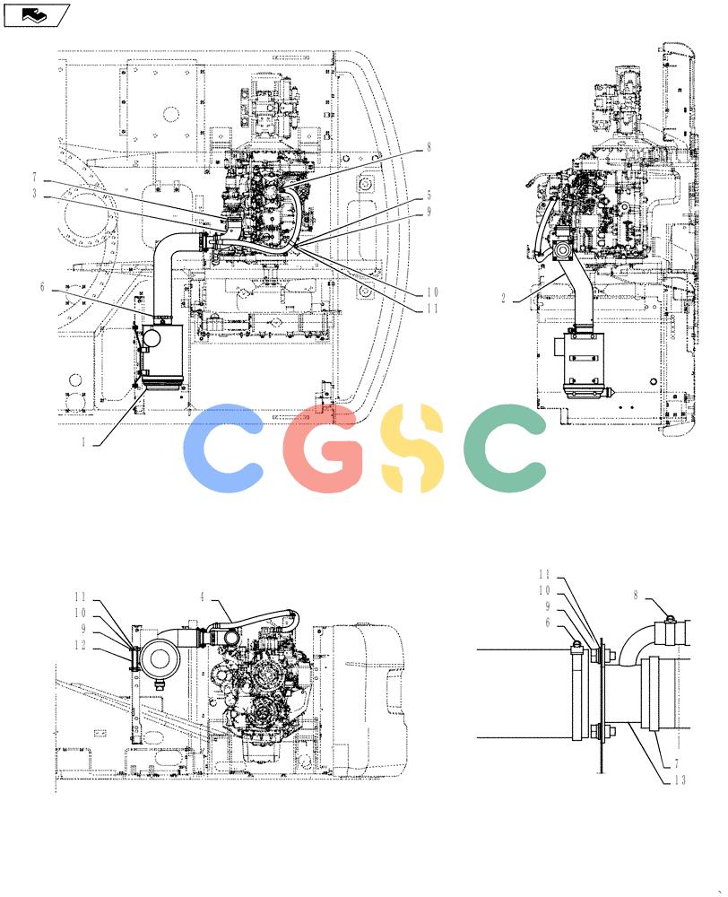 神钢零件查询(SK170 ACERA M-9) - CRAWLER EXCAVATOR - TIER 3 NON-REGULATED (1/12-12/13) (10.202.AD) - AIR CLEANER INSTALL Kobelco