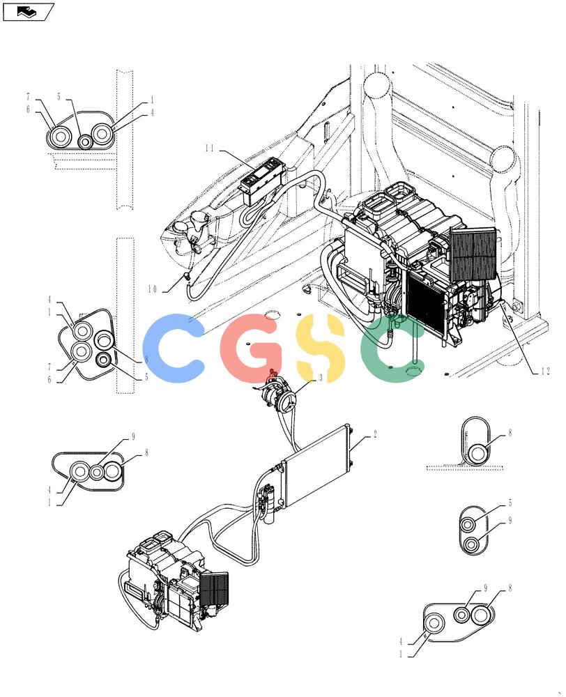 神钢零件查询(SK170 ACERA M-9) - CRAWLER EXCAVATOR - TIER 3 NON-REGULATED (1/12-12/13) (50.200.AB[03]) - AIR CONDITIONER Kobelco