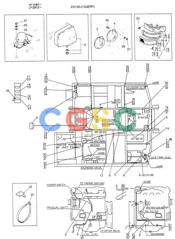 神钢零件查询(K905LC) - MARK II EXCAVATOR BTW YP1001 - YP1281 (1/87-12/03) (05-025) - WIRING ASSY, ELEC Kobelco