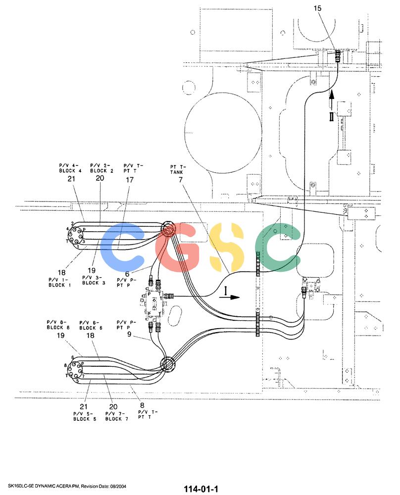 神钢零件查询(SK160LC-6E) - DYNAMIC ACERA EXCAVATOR 08/2004 ASN YM03U0523 (8/04-12/07) (01-027[01]) - CONTROL LINES - REMOTE, P/N YM68H00011F1 Kobelco