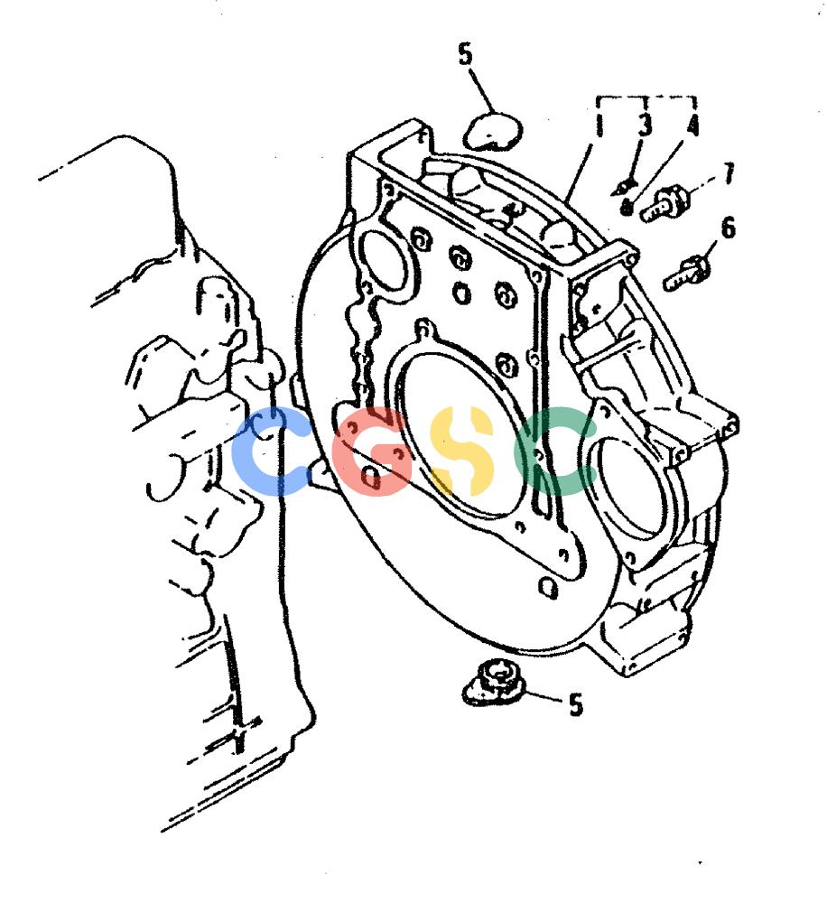 神钢零件查询(6D31-T) - MITSUBISHI DIESEL ENGINE - MD200BLC EXCAVATORS (1/06-12/06) (01-004) - FLYWHEEL HOUSING Kobelco
