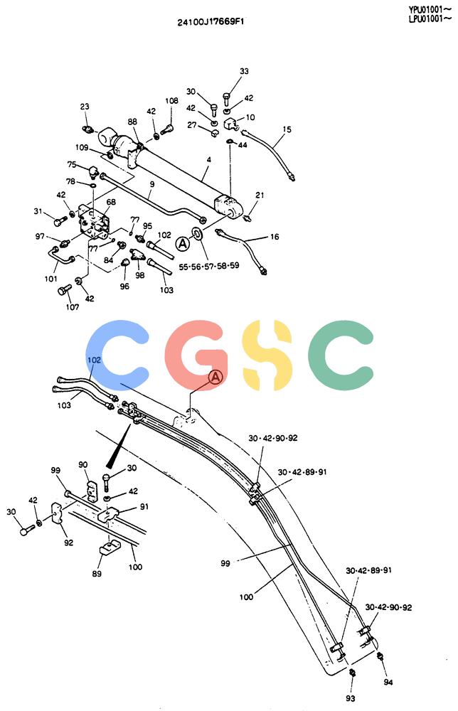 神钢零件查询(SK130LC) - EXCAVATOR BTW YPU1001 - YPU2000 (1/98-12/98) (08-010[02]) - BOOM ASSY 4.6M (BOOM & ARM SAFETY) Kobelco