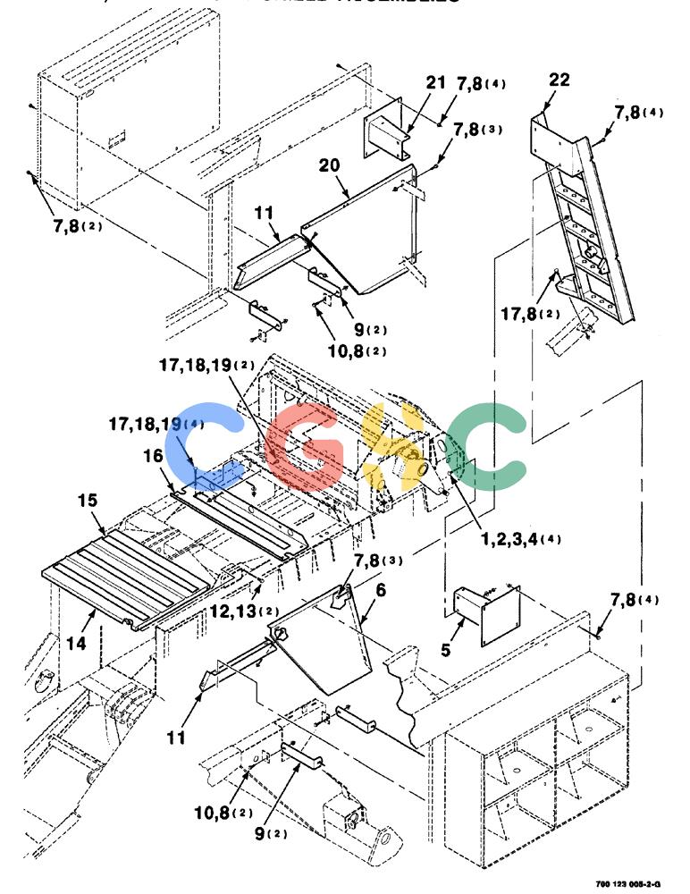 凯斯零件查询(8575) - CASE IH MID-SIZE RECTANGULAR BALER (NORTH AMERICA) (1/95-12/00) (07-014) - LADDER, TOP AND SIDE SHIELD ASSEMBLIES Case Agriculture