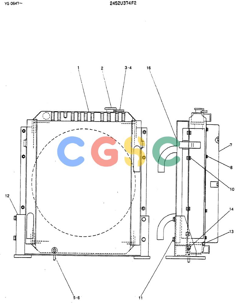 神钢零件查询(MD180LC) - EXCAVATOR ASN YG0647 (1/80-12/06) (05-005) - RADIATOR ASSY Kobelco
