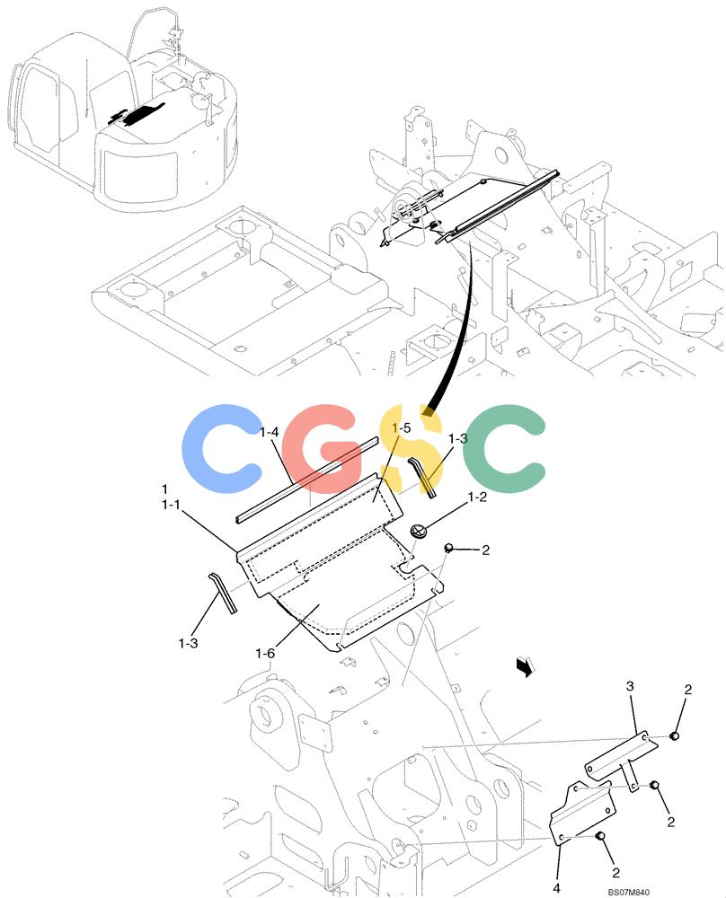神钢零件查询(ED150) - BLADE RUNNER ACERA SR EXCAVATOR DOZER (TIER 3 ) ASN YL06-01201 (5/08-12/12) (02-49[00]) - GUARD ASSEMBLY, BOOM BASE (YY21C00081F1) Kobelco