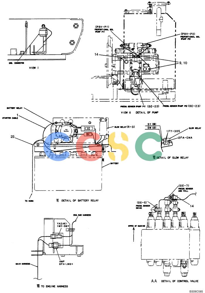 神钢零件查询(BOOM) - ATTACHMENT, (2-PIECE BOOM) SK135SR-1E, SK135SRLC-1E, SK135SRLC-1ES (11/01-12/10) (06-017[03]) - UPPER HARNESS ASSEMBLY, (2-PIECE BOOM), (YY13E00009F6), PAGE 3 OF 9 Kobelco