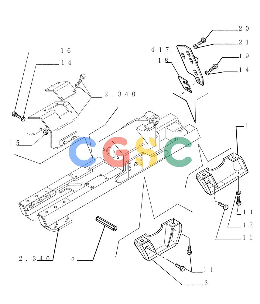 纽荷兰零件查询(DC150.B) - CRAWLER DOZER TIER 2 (3/03-) (9.353[01]) - TRACK ROLLER GUARDS - SHORT - OPTIONAL CODE 784119081 New Holland Constructuion