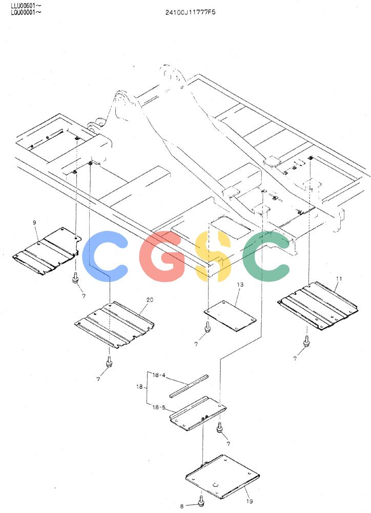 神钢零件查询(MD240C) - EXCAVATOR ASN LLU00601 (1/80-12/06) (02-007) - COVER ASSY, UNDER Kobelco