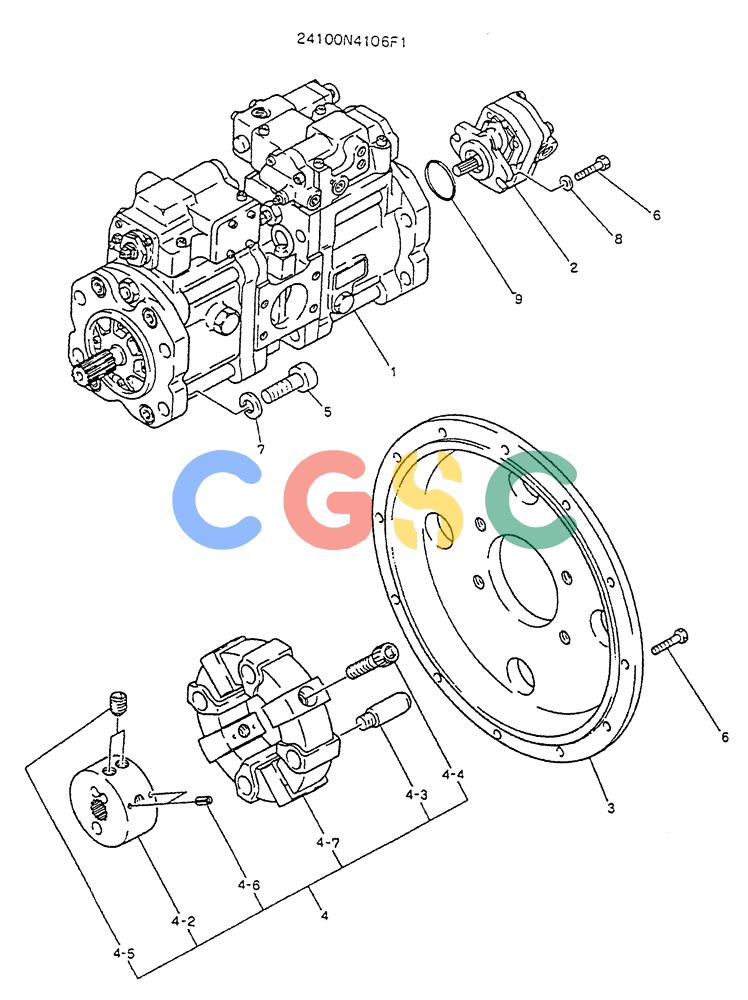 神钢零件查询(K905LC) - MARK II EXCAVATOR BTW YP1001 - YP1281. (4/89-12/03) (05-003) - PUMP ASSY, CONNECT Kobelco