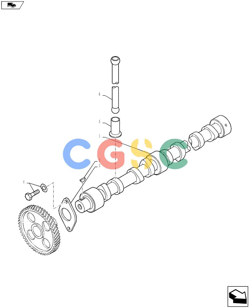 纽荷兰零件查询(E135BSRLC) - CRAWLER EXCAVATOR ASN YH06-08001 (08-004[00]) - CAMSHAFT New Holland Constructuion
