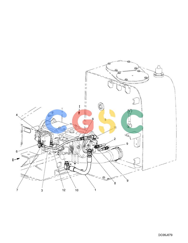 纽荷兰零件查询(E215B) - CRAWLER EXCAVATOR - TIER 3 (NA) - ASN N7DA21001 (1/07-) (5.009[00]) - CONTROL LINES, PUMP (YN06H00077F1) New Holland Constructuion