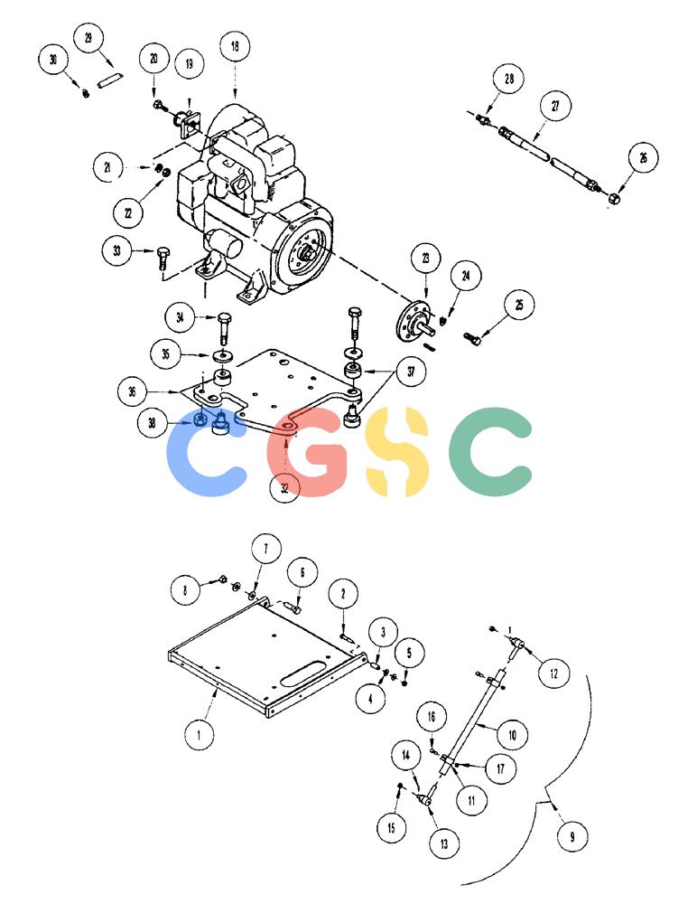 凯斯零件查询(3503) - CONCORD AIR SYSTEM (1/96-12/00) (E38) - ENGINE MOUNTING Case Agriculture