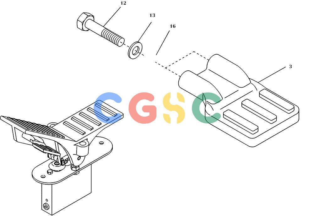 纽荷兰零件查询(EC350) - CRAWLER EXCAVATOR (2/00-) (23.291[001]) - TREADLE VALVE MOUNTING PARTS (S/N 735003-UP) New Holland Constructuion