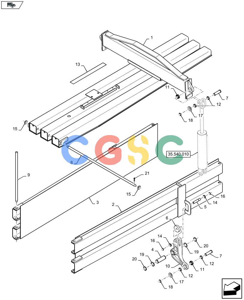 凯斯零件查询(LB324S) - BALER (9/12-) (70.200.020) - TENSION RAILS Case Agriculture