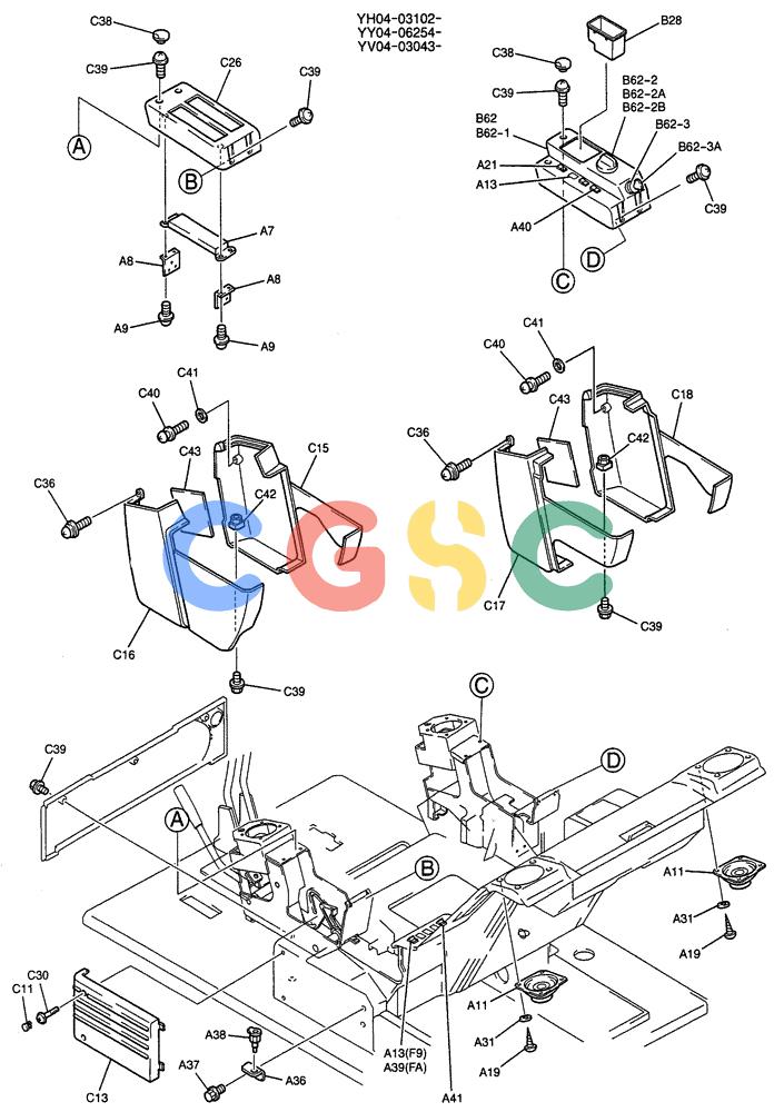 纽荷兰零件查询(E115SR) - CRAWLER EXCAVATOR ASN YV04-03043 (01-050[02]) - PANEL ASSY, INSTRUMENT New Holland Constructuion