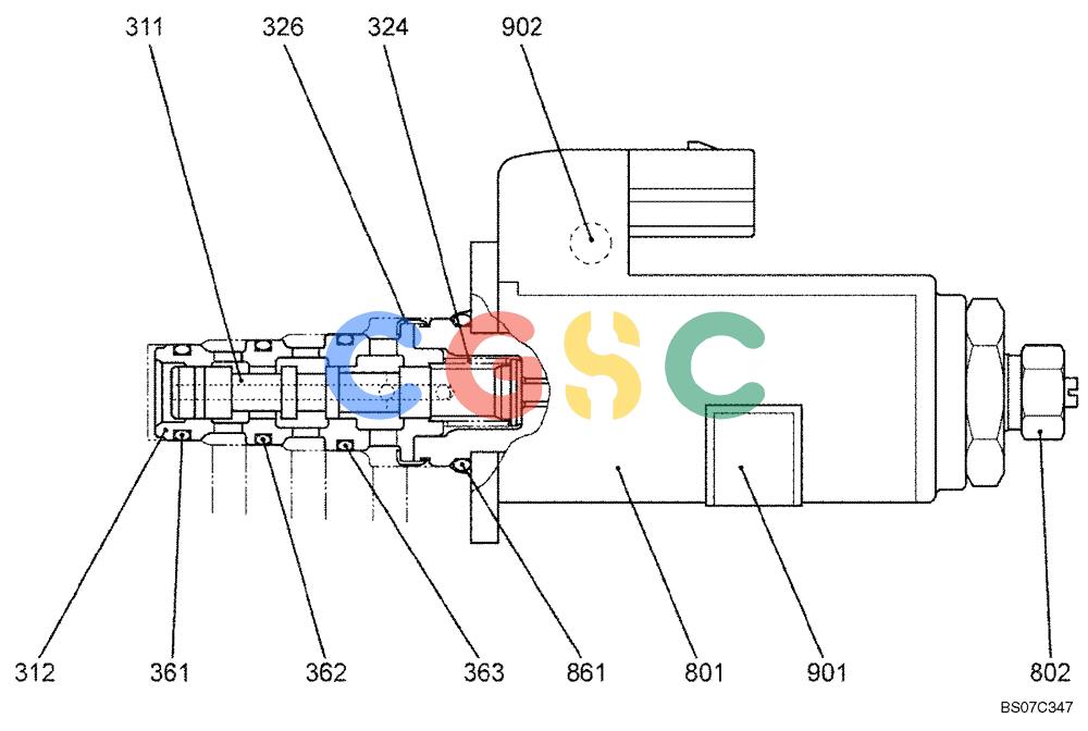 神钢零件查询(SK170-8) - ACERA MARK III EXCAVATOR - TIER 3 (NA) ASN YM04-U1601 - (5/07-12/12) (08-19[00]) - VALVE ASSY, SOLENOID (YN35V00051F1) Kobelco
