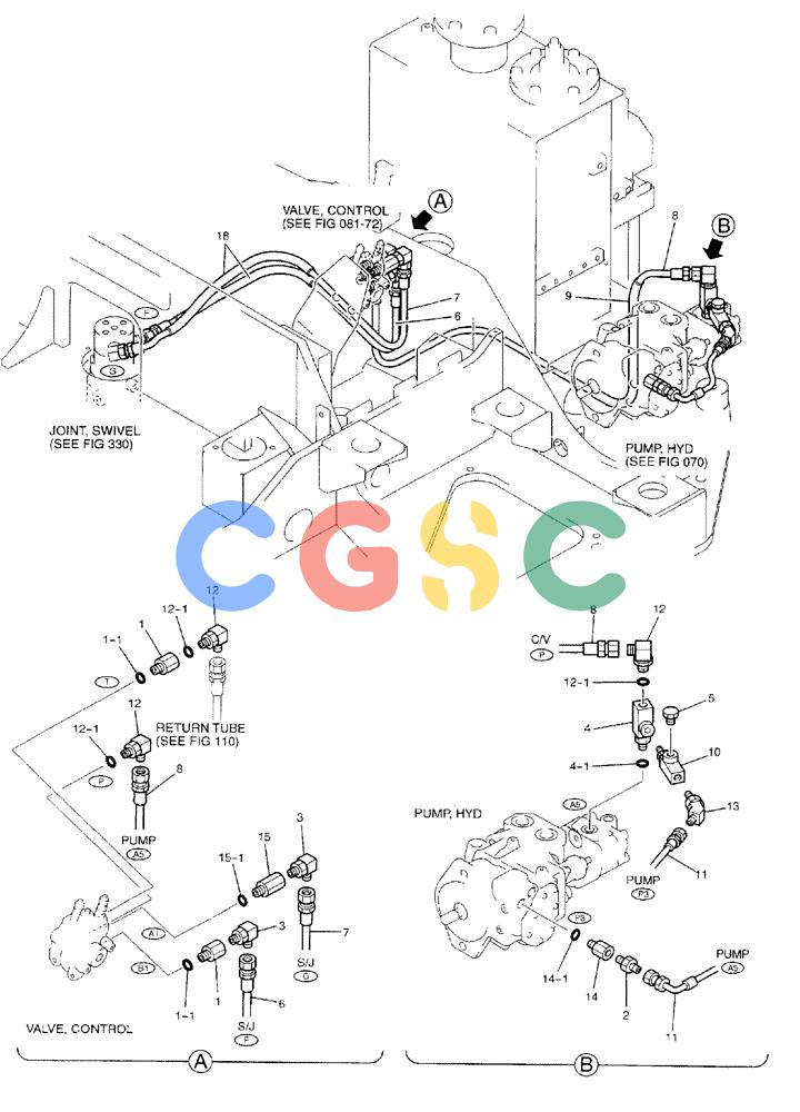 纽荷兰零件查询(EH80) - MIDI CRAWLER EXCAVATOR ASN LF04-02000 (N4TA18001 thru N4TA18010, ASN N5TA18011 -) (NA) (1/ (026) - HYD LINES, UPPER (DOZER) New Holland Constructuion