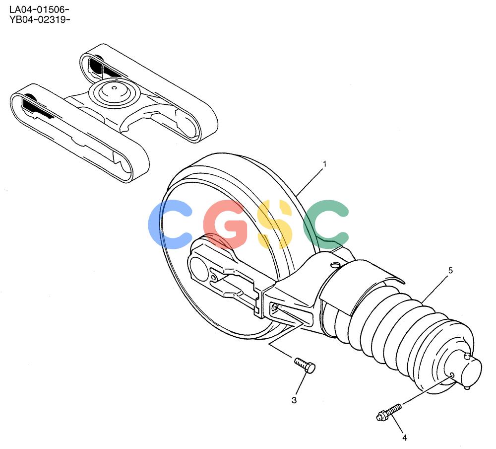 纽荷兰零件查询(E200SRLC) - CRAWLER EXCAVATOR BTW LA04-01506 - LA04-01625 (02-005) - IDLER ASSY, CRAWLER New Holland Constructuion