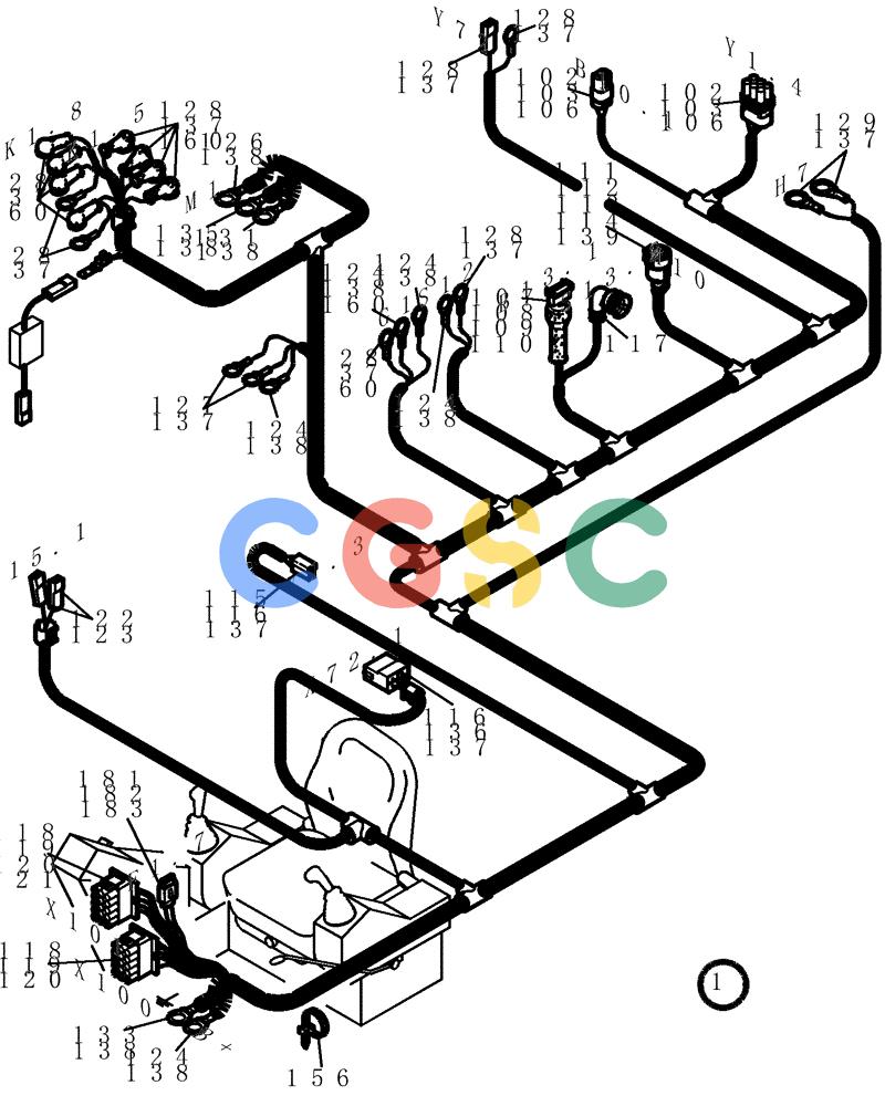 纽荷兰零件查询(EC130) - CRAWLER EXCAVATOR (4/99-) (32.253[002]) - CABLE HARNESS MOTOR (S/N 11741-UP) New Holland Constructuion