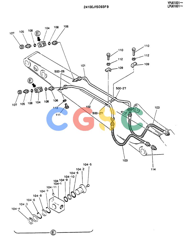 神钢零件查询(SK130LC) - EXCAVATOR BTW YPU1001 - YPU2000 (1/98-12/98) (10-005[02]) - ARM ASSY 2.5M (BREAKER) Kobelco