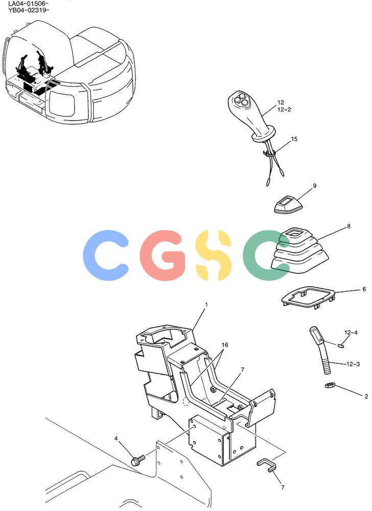 纽荷兰零件查询(E200SRLC) - CRAWLER EXCAVATOR BTW LA04-01506 - LA04-01625 (01-027) - CONTROLS BOX ASSY (FOR RIGHT SIDE) New Holland Constructuion