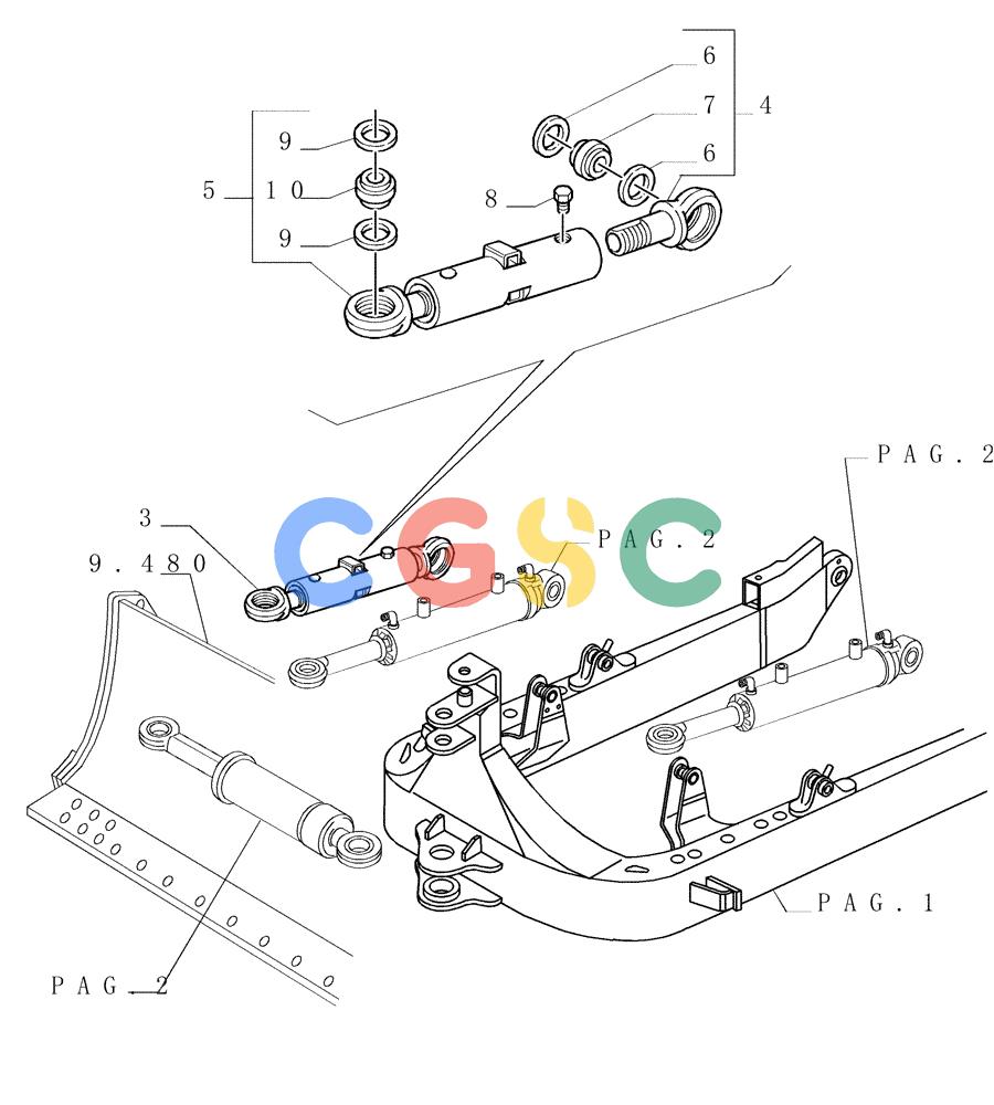纽荷兰零件查询(D150) - CRAWLER DOZER (1/05-) (9.440[06]) - FRONT IMPLEMENT ALL HYDR.- C-FRAME - OPTIONAL CODE 784180031(01) - 784181041(02) - 784181051(03) New Holland Constructuion