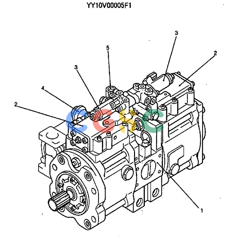 神钢零件查询(ED150) - BLADE RUNNER EXCAVATOR/DOZER ASN YH02-01384 (4/02-12/03) (04-014) - PUMP ASSY Kobelco