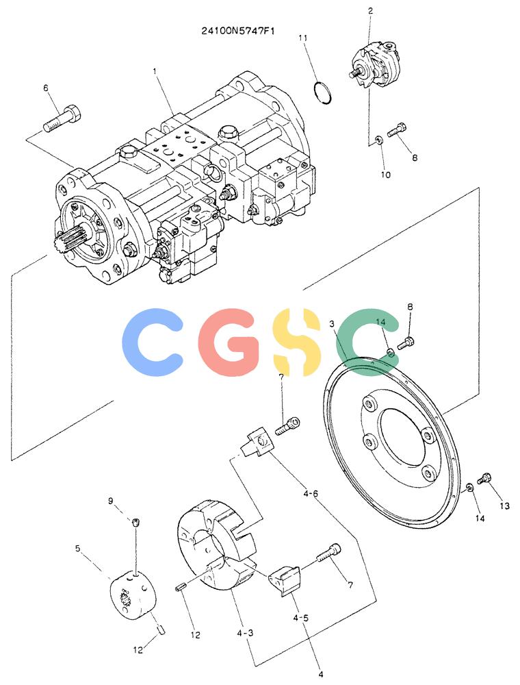 神钢零件查询(K907LC) - MARK II EXCAVATOR BTW YQU0001 - YQU0400 (1/87-12/03) (05-003) - PUMP ASSY, CONNECT Kobelco